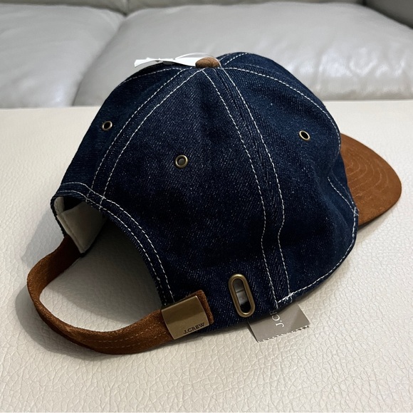 NWT - J. Crew Denim Baseball Cap with Suede Leather Brim - Picture 3 of 8